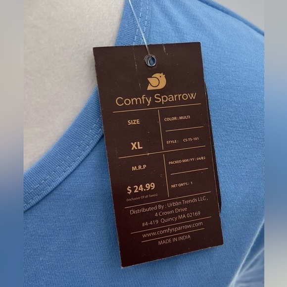 Comfy Sparrow Peace Logo Love Crew T.Shirt - Light Blue XL NWT - Picture 6 of 9